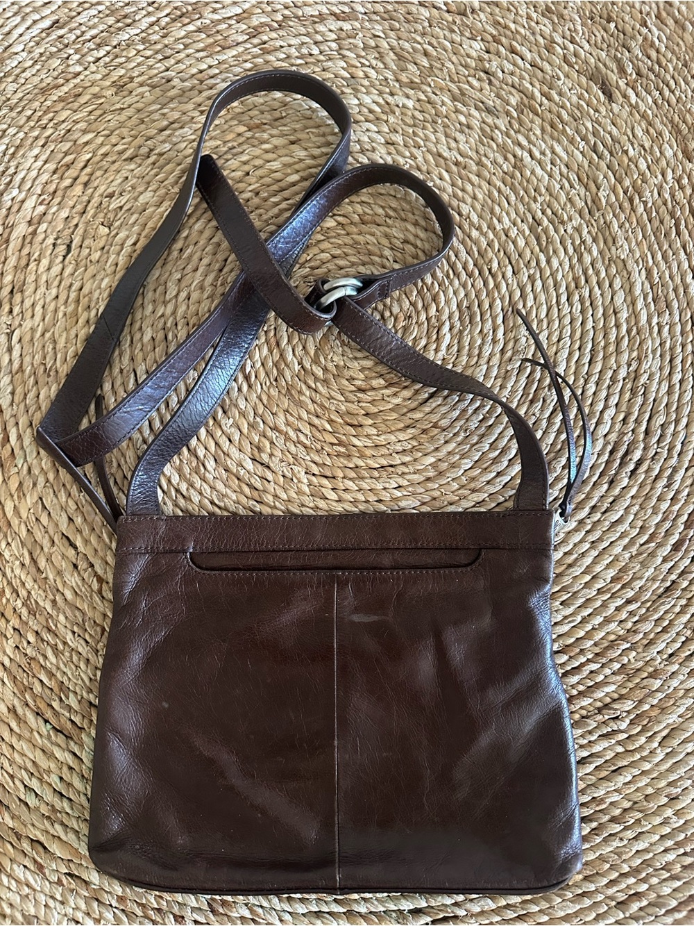HOBO International Cassie Brown Leather Crossbody Shoulder Bag Organizer Purse - Picture 3 of 9